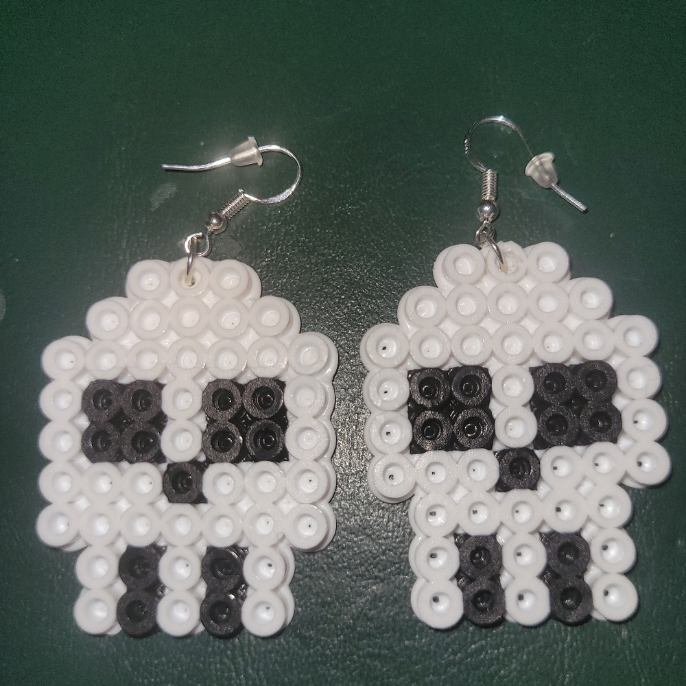 Skull perler earrings